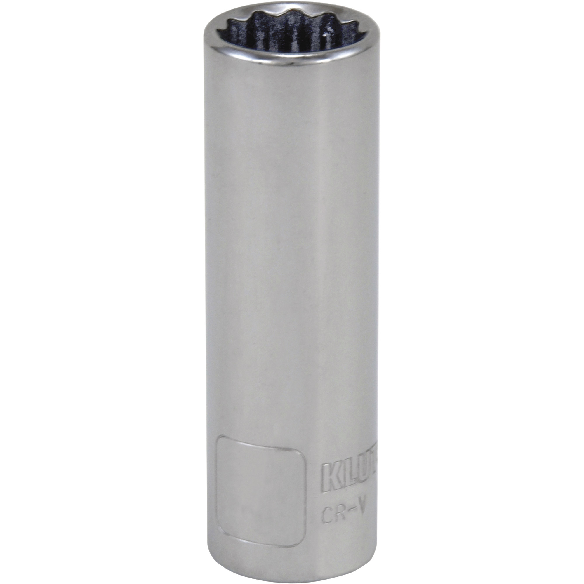 Klutch 3/8in.-Drive Deep Socket, 12-Pt., SAE, 7/8in., Chrome Vanadium Steel